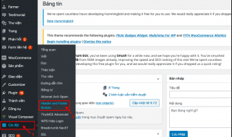 truy cập trang wordpress của website