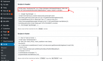 Gắn mã Alongay và lưu cài đặt