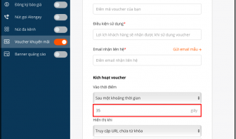 Hien thi voucher khuyen mai 35 giay Alongay