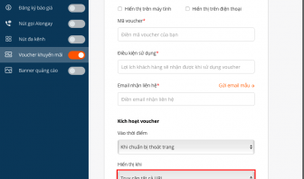 Hien thi voucher khuyen mai theo URL Alongay