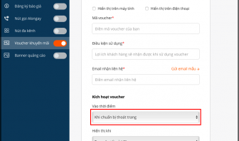 Hiển thị voucher theo hành vi khách hàng