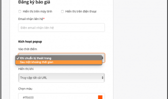 chọn hiển thị theo thời gian - Alongay - công cụ marketing automation