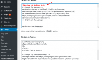 Gắn mã Alongay trên wordpress