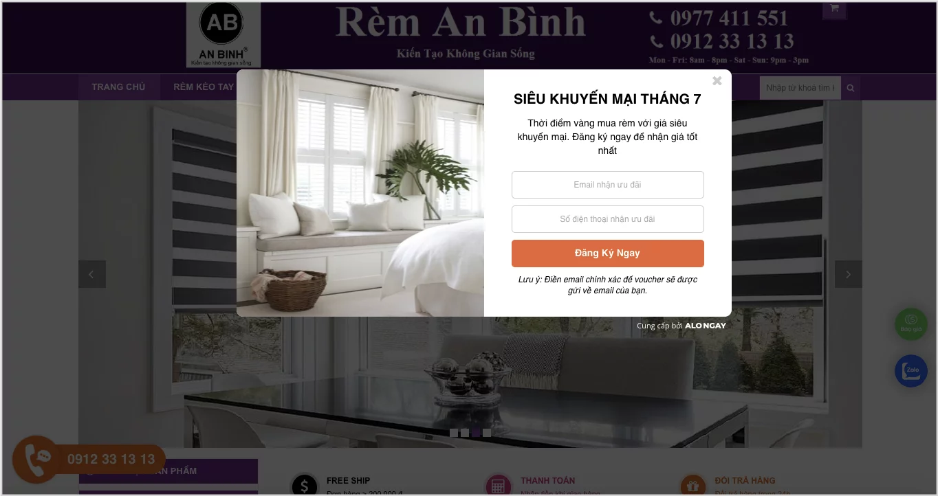 banner quang cao rem Alongay