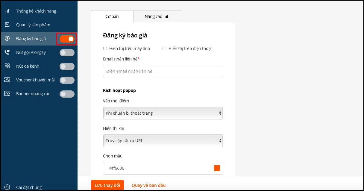 bật đăng ký báo giá AloNgay