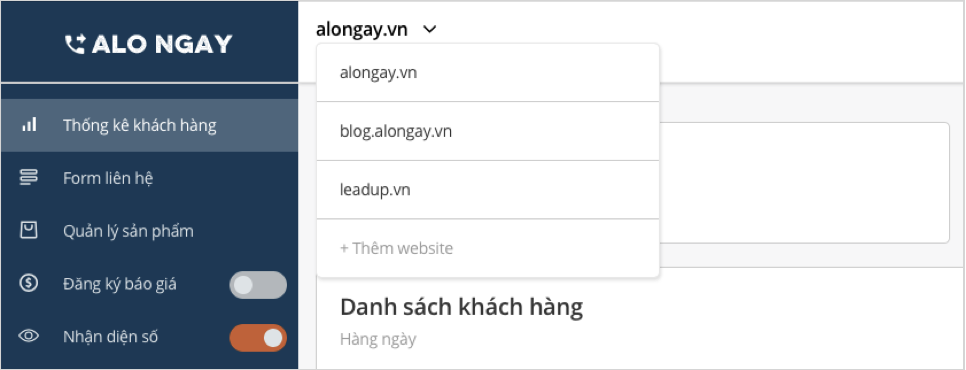 quan ly nhieu website Alongay cong cu marketing automation