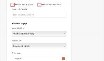 hiển thị trên thiết bị form báo giá oto