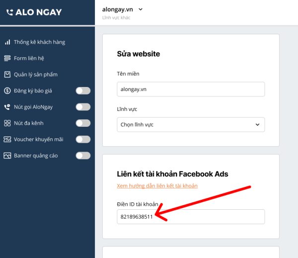 Hướng dẫn liên kết tài khoản Facebook Ads trên AloNgay